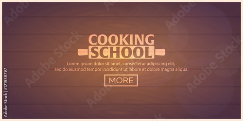 Cooking school, courses. Culinary class vector illustration.