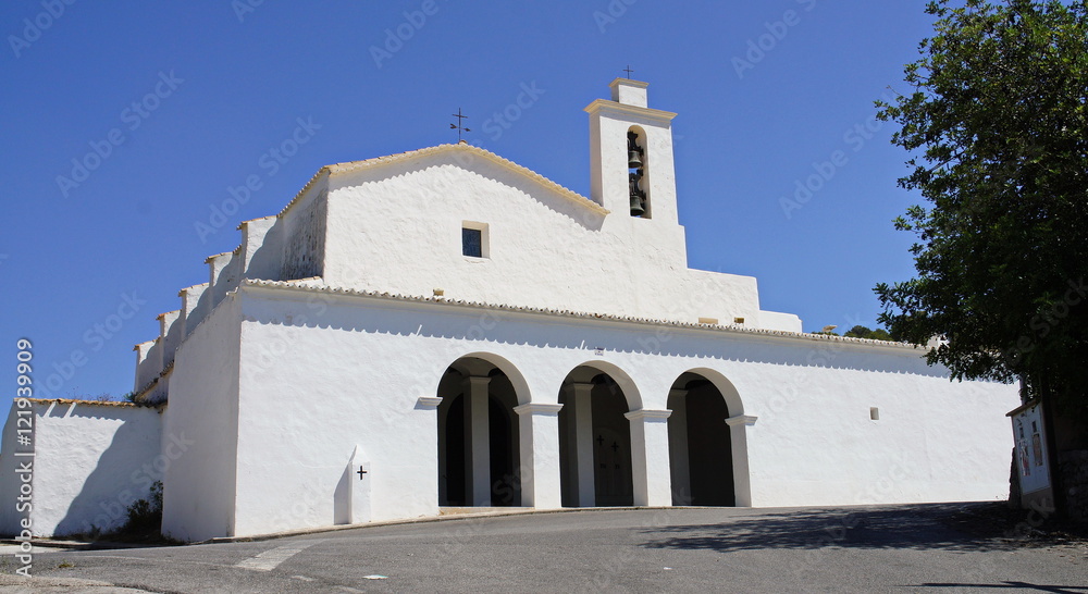 Little white church, Ibiza, Spain.