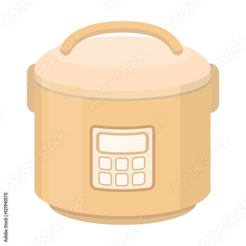 Multicooker icon in cartoon style isolated on white background. Household appliance symbol stock vector illustration.