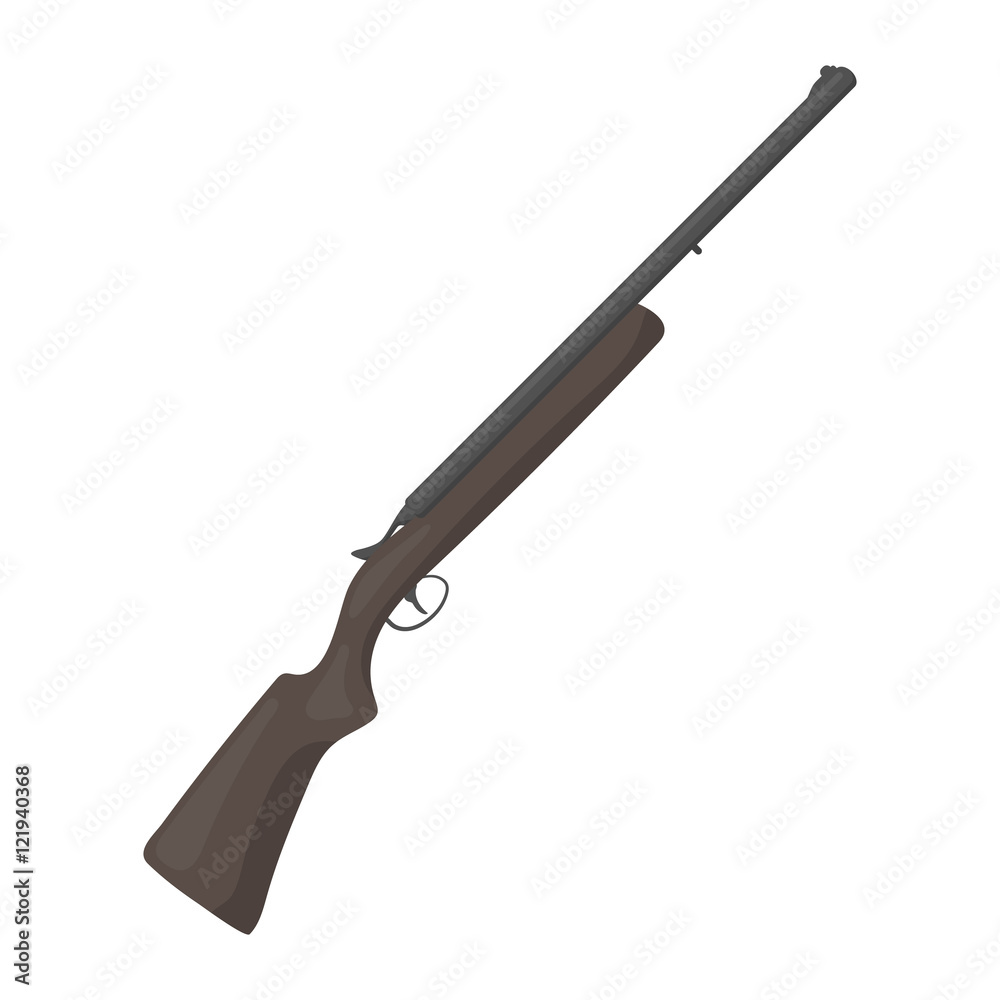 Hunting rifle icon in cartoon style isolated on white background ...