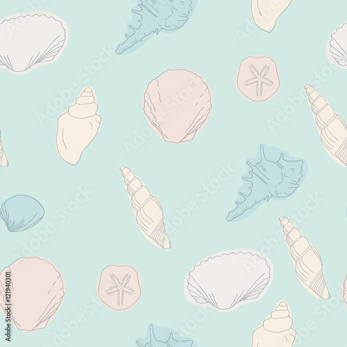 Shells seamless pattern