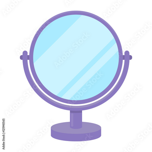 Mirror icon in cartoon style isolated on white background. Make up symbol stock vector illustration.