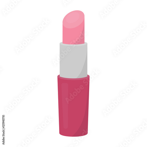 Lipstick icon in cartoon style isolated on white background. Make up symbol stock vector illustration.