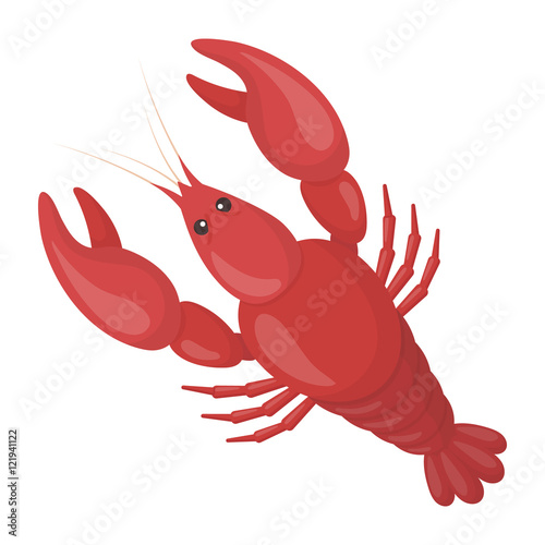 Boiled lobster icon in cartoon style isolated on white background. Oktoberfest symbol stock vector illustration.