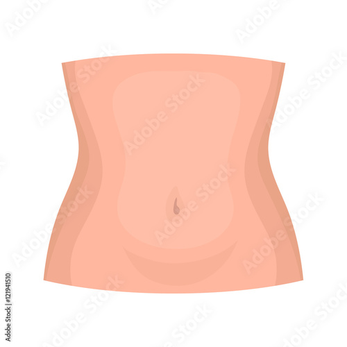 Abdomen icon in cartoon style isolated on white background. Part of body symbol stock vector illustration.