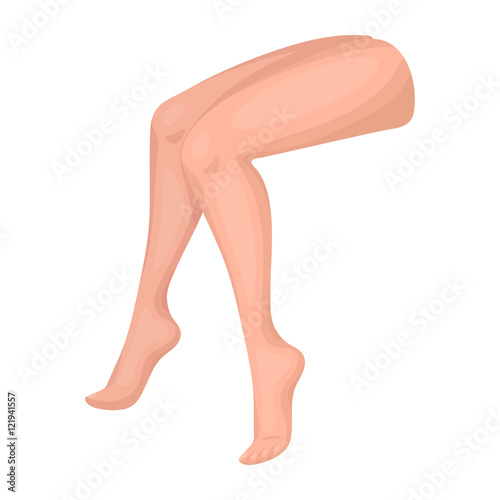 Legs icon in cartoon style isolated on white background. Part of body symbol stock vector illustration.