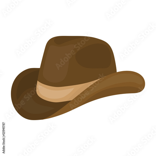 Cowboy hat icon in cartoon style isolated on white background. Patriot day symbol stock vector illustration.