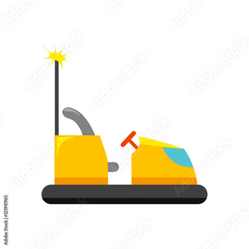 Bumper car icon in cartoon style isolated on white background. Play garden symbol stock vector illustration.