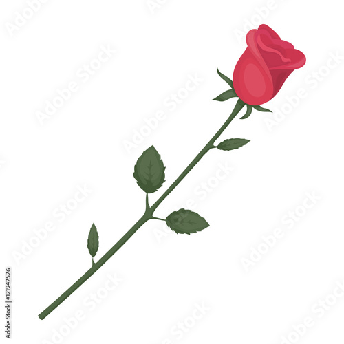 Rose icon in cartoon style isolated on white background. Romantic symbol stock vector illustration.