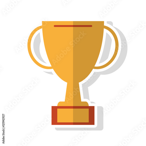 Trophy cup icon. winner competition and success theme. Isolated design. Vector illustration