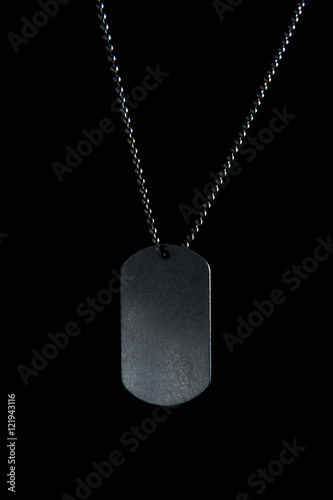 Military tag on black