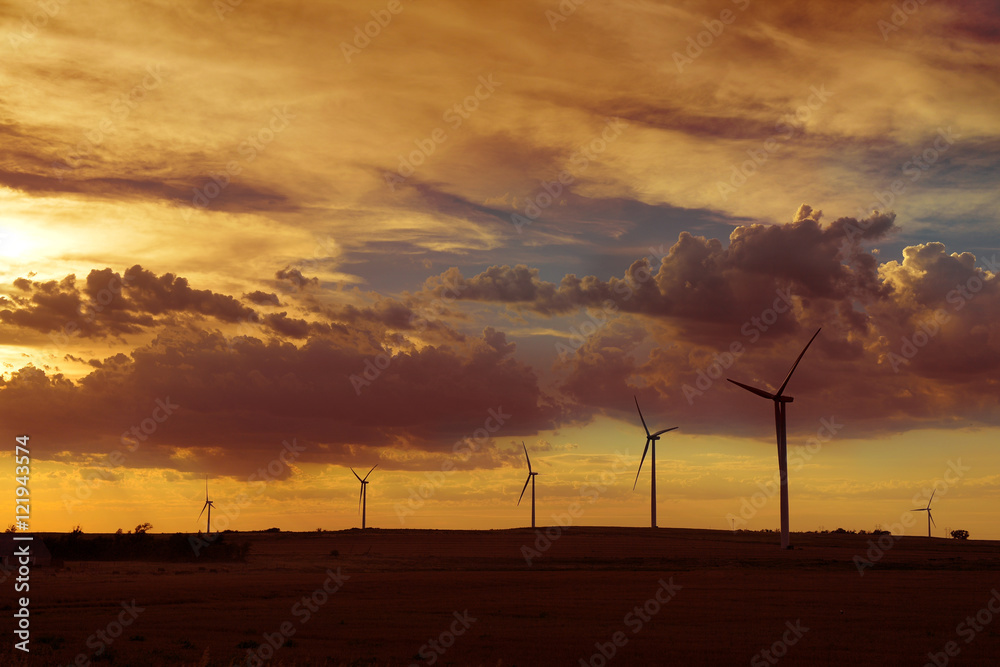 Wind Turbines on Flat Land