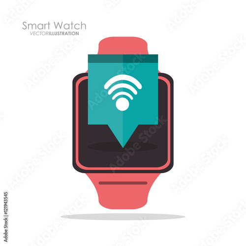 Smart watch and wifi icon. App media wearable technology and gadget theme. Colorful design. Vector illustration