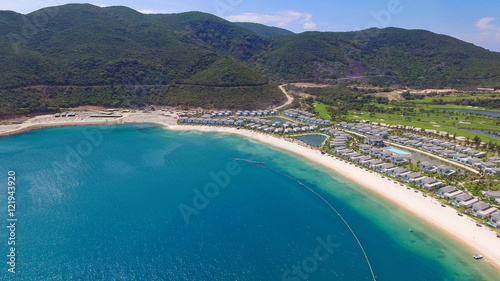 Five star Vinpearl resort view at Nha Trang by drone