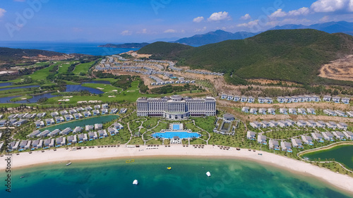 Five star Vinpearl resort view at Nha Trang by drone