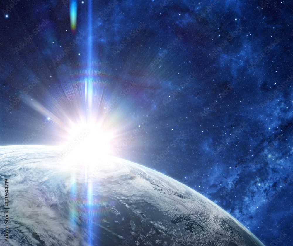 Obraz premium Orbital view on a planet from space