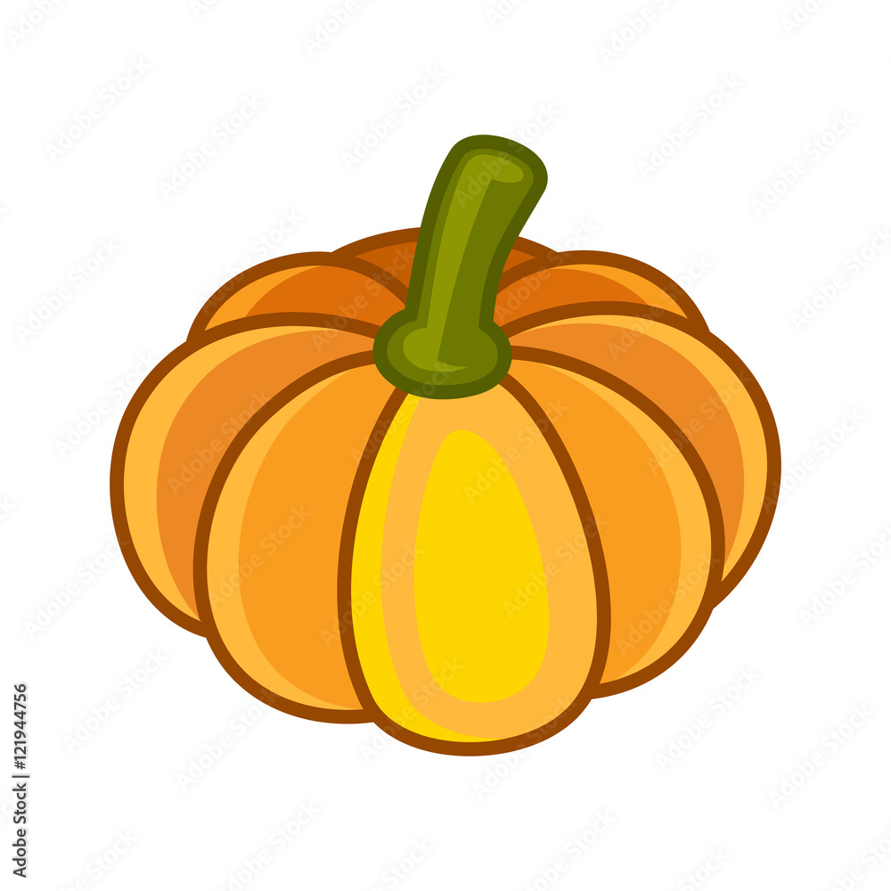 Pumpkin Isolated on White. Flat Design Style. Vector Pumpkin Isolated on White. Flat Design Style. Vector