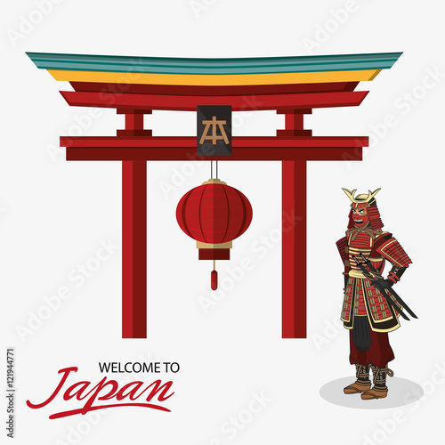 Samurai man cartoon icon. Japan and asian culture theme. Colorful design. Vector illustration