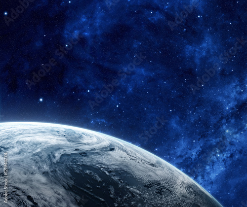Fototapeta Naklejka Na Ścianę i Meble -  Orbital view on a planet from space