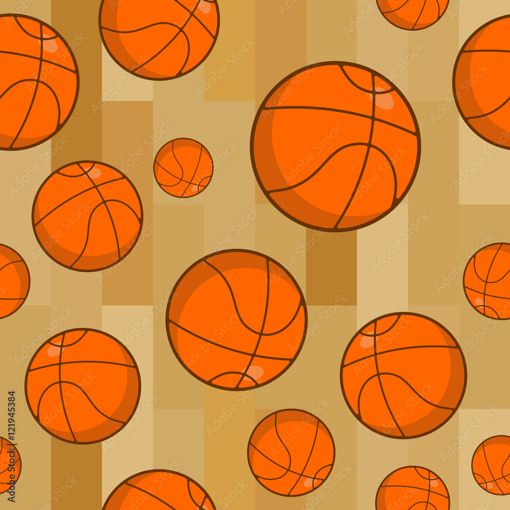 Basketball seamless pattern. Sports accessory ornament. Basketba