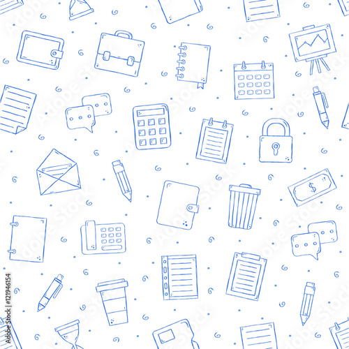 Office work pattern bllue icons