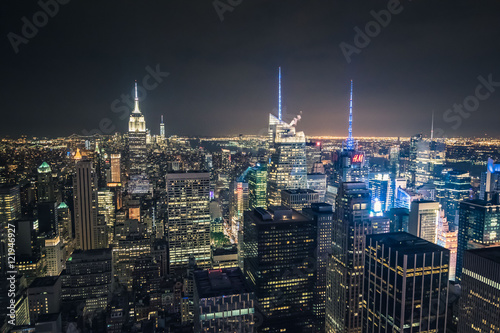 New York Night Skyline from Top of the Rock