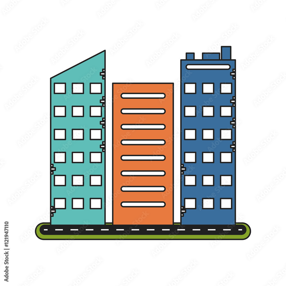 Building with windows icon. Architecture city and real estate theme. Isolated design. Vector illustration