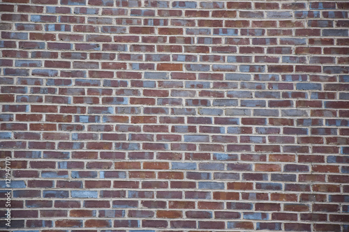 Red and blue brick wall background