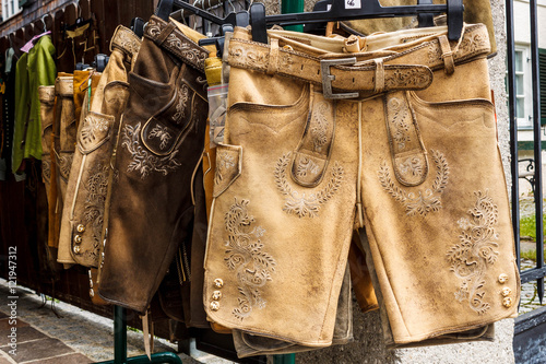 Traditional austrian and bavarian lederhosen (leather pants) Fototapet