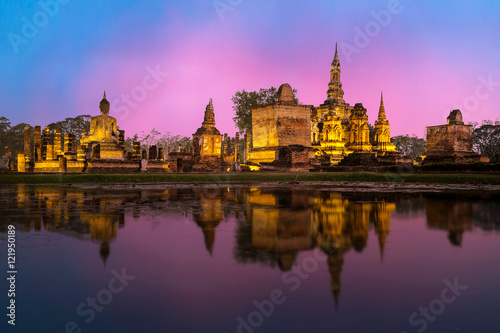 Sukhothai historical park, the old town of Thailand in 800 year ago, location North of Thailand