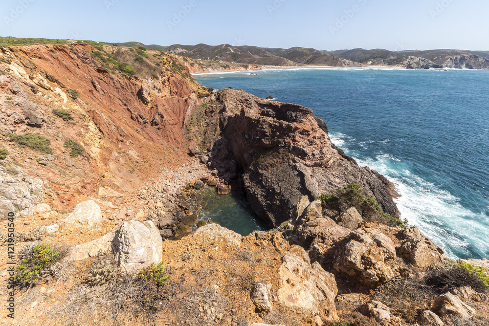 Beautiful coastline of south west coast in Portugal