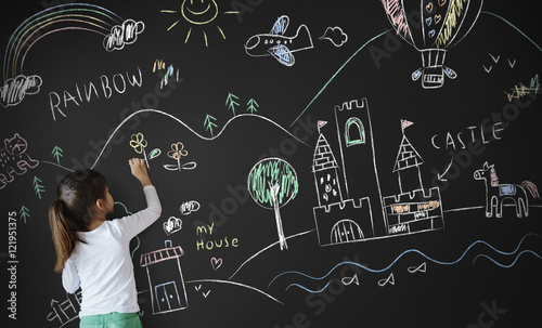Photography Blackboard Drawing Creative Imagination Idea Concept