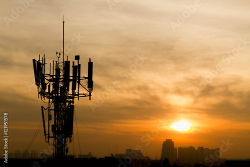 Mobile phone Telecommunication Radio antenna Tower. Cell phone t