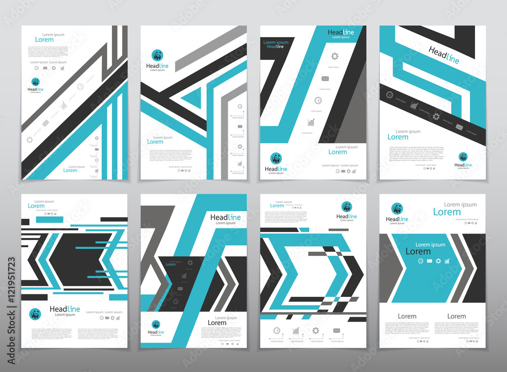 fold set technology annual report brochure flyer design template vector ...