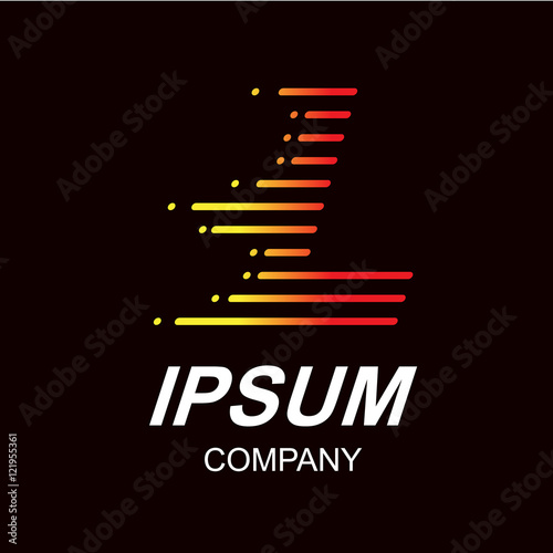 Abstract letter L logo design template,fast speed fire moving,quick energy sign,vector icon,lines letters,Typographic elements