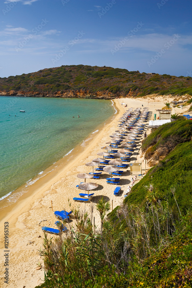 Fototapeta premium Beach near Batsi village on Andros island in Greece.