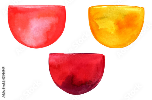 Abstract vector watercolor stains resembling wine glasses