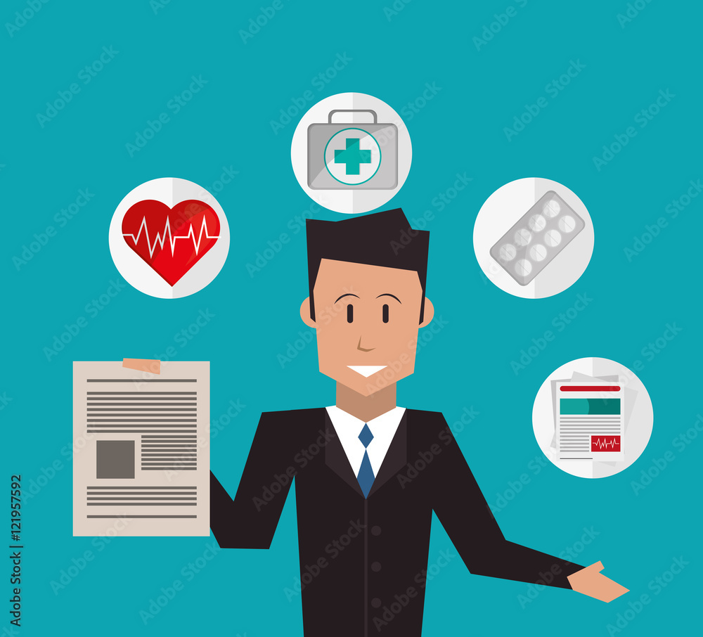 insurance broker or agent and services image vector illustration insurance broker or agent and services image vector illustration