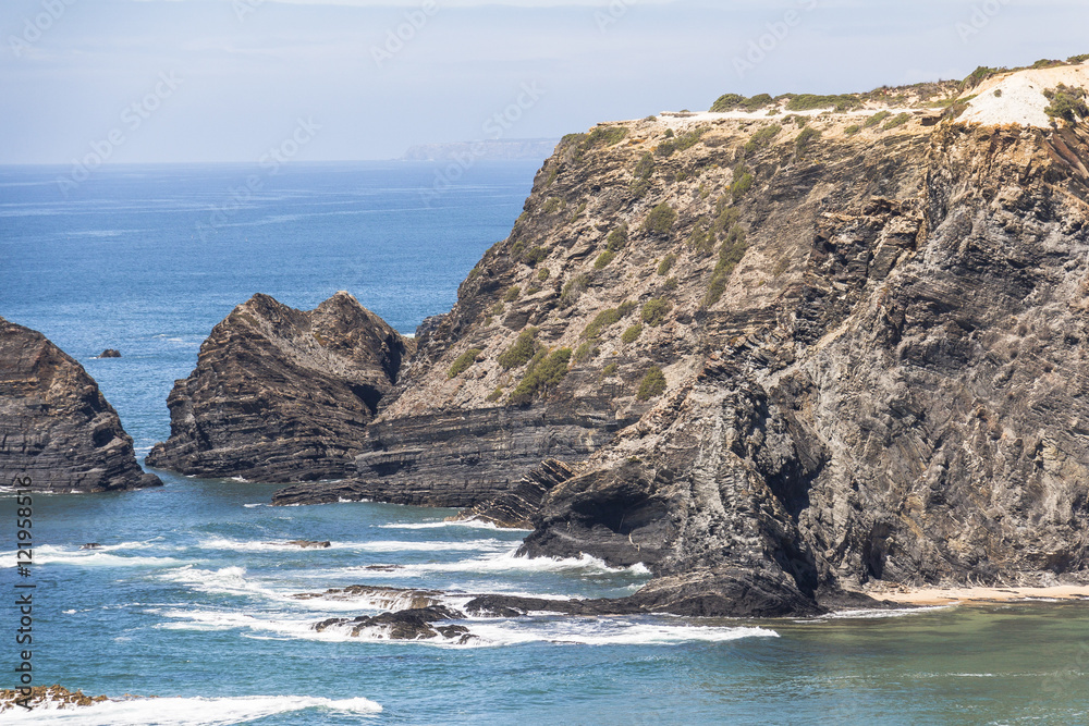 Rocky coast of Odeceixe in Algarve region, Portugal