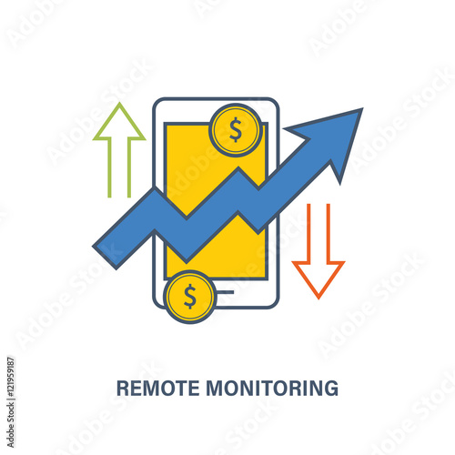 Concept illustration - remote monitoring of finances and financial performance