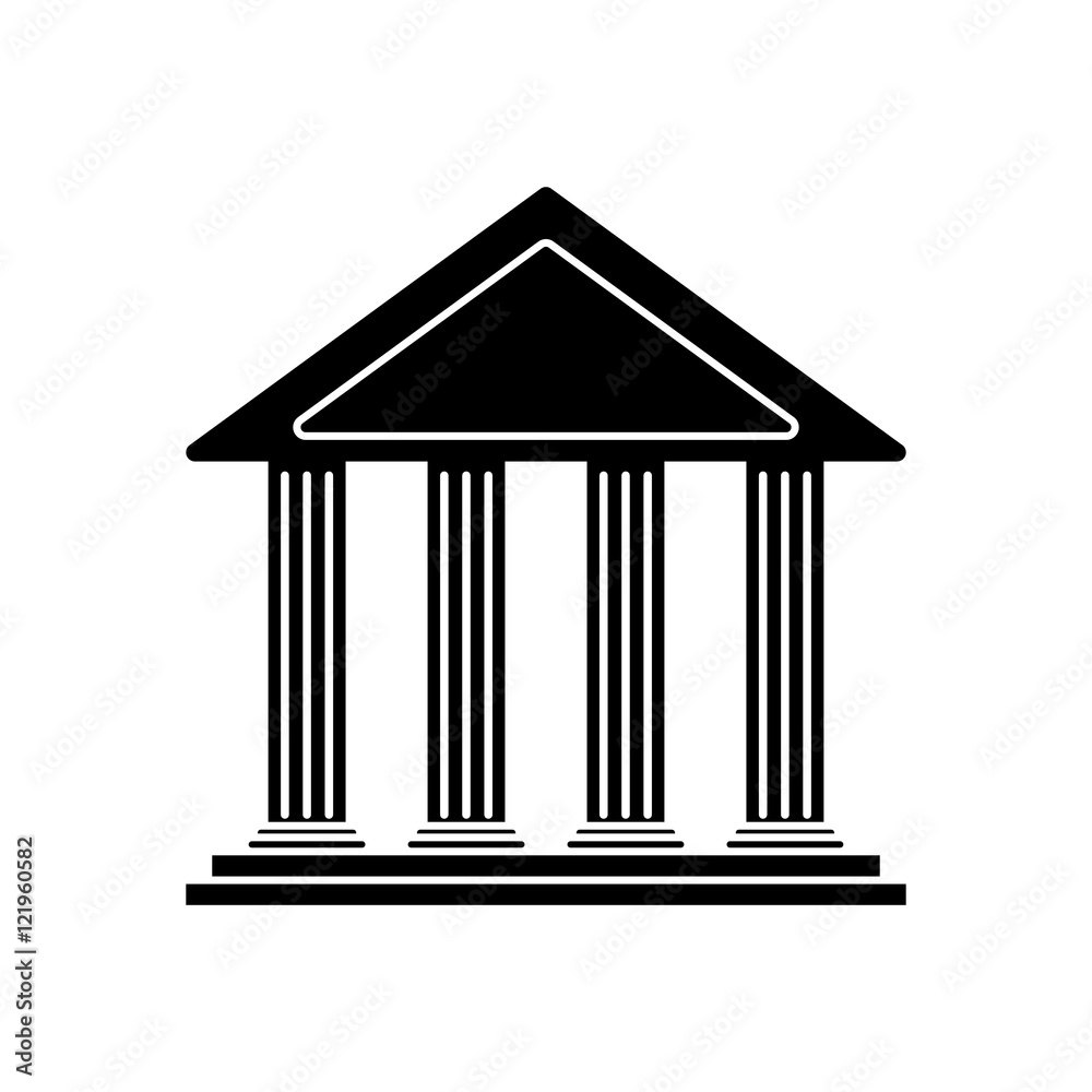 Bank building icon. Financial item commerce and market theme. Isolated design. Vector illustration