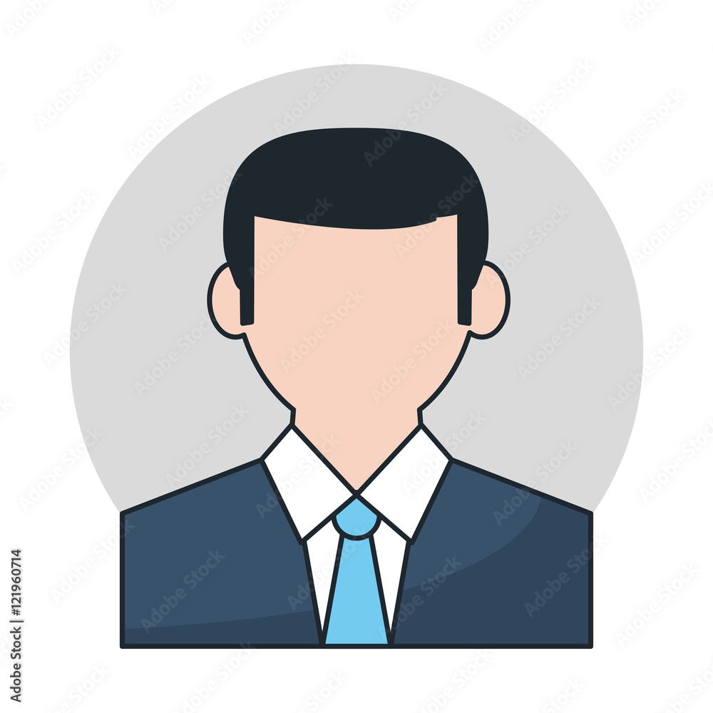 Businessman avatar icon. Business and company theme. Isolated design. Vector illustration