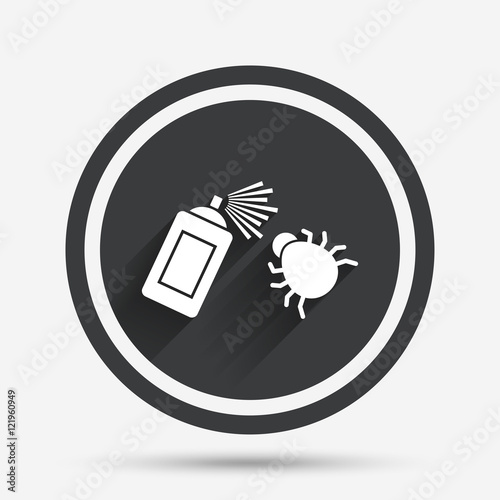 Bug disinfection sign icon. Fumigation symbol.