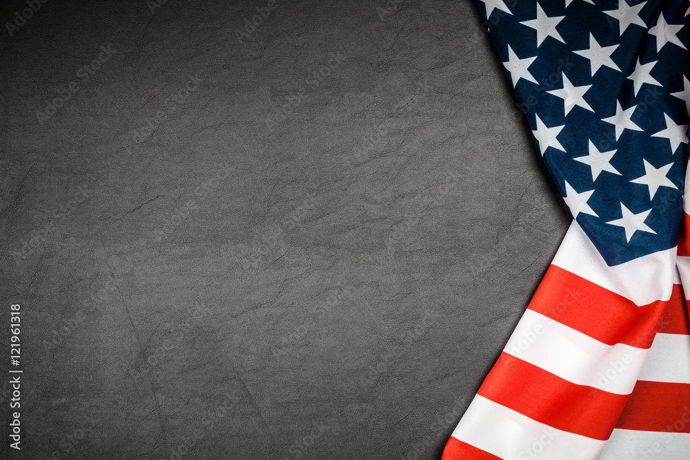 Obraz premium USA flag on grey background