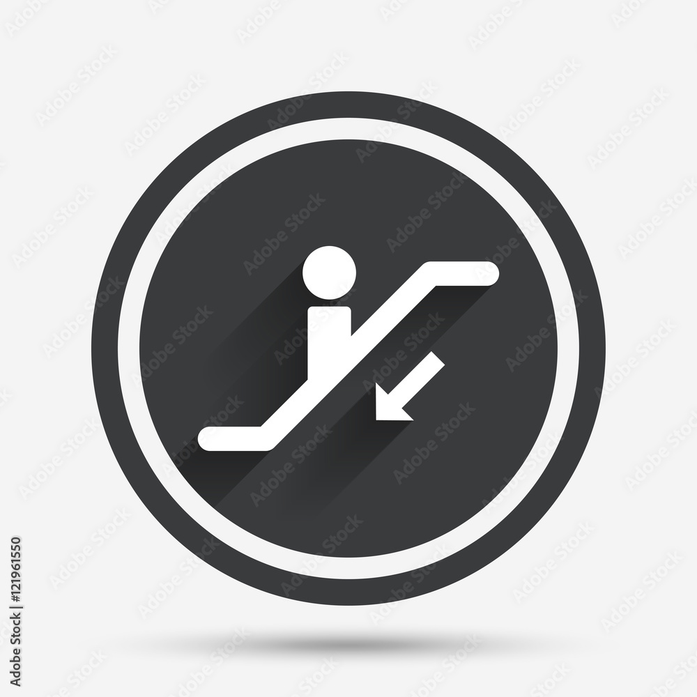 Escalator staircase icon. Elevator moving stair. Escalator staircase icon. Elevator moving stair.