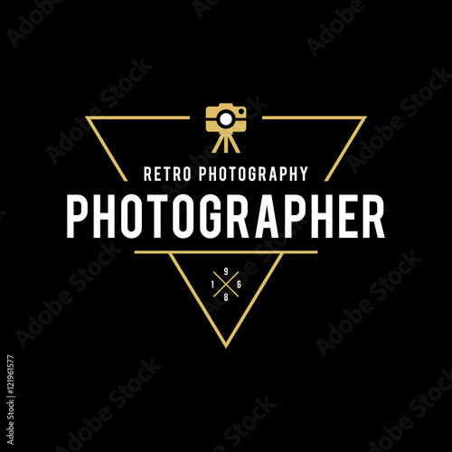 Set of Photography Logo Design Templates. Photography Retro Badges and Labels. Black and Golden Colors. Wedding Photography. Photo Studio. Camera Shop.
