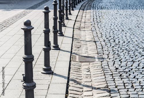 Cobble Stone Road with Bollards