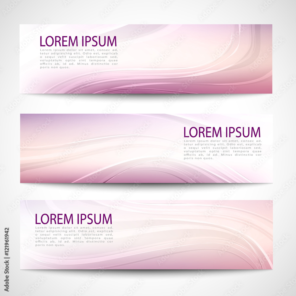 Abstract header purple red pink wave white vector design