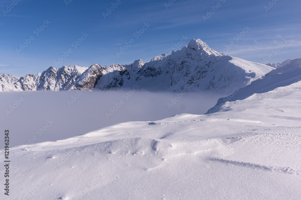 View of the peaks during the inversion. Tatry