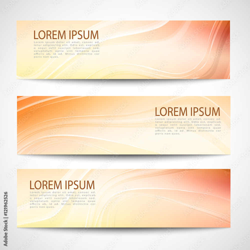 Fototapeta premium Abstract header orange wave white vector design